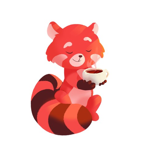 In contest Fun Loving Cute Red Panda Coffee Mascot/Logo design