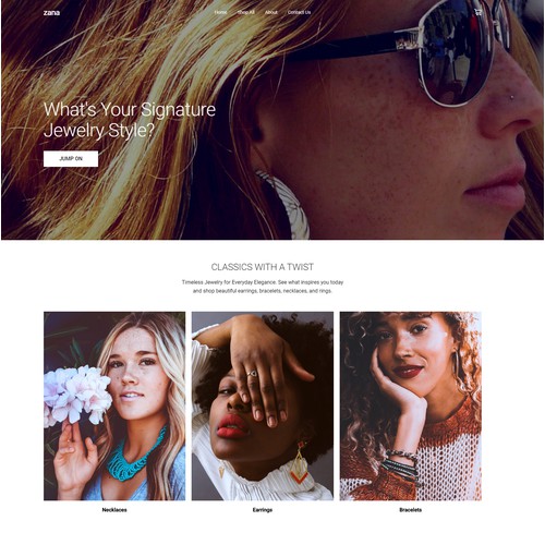 Ecommerce website for women’s jewelry