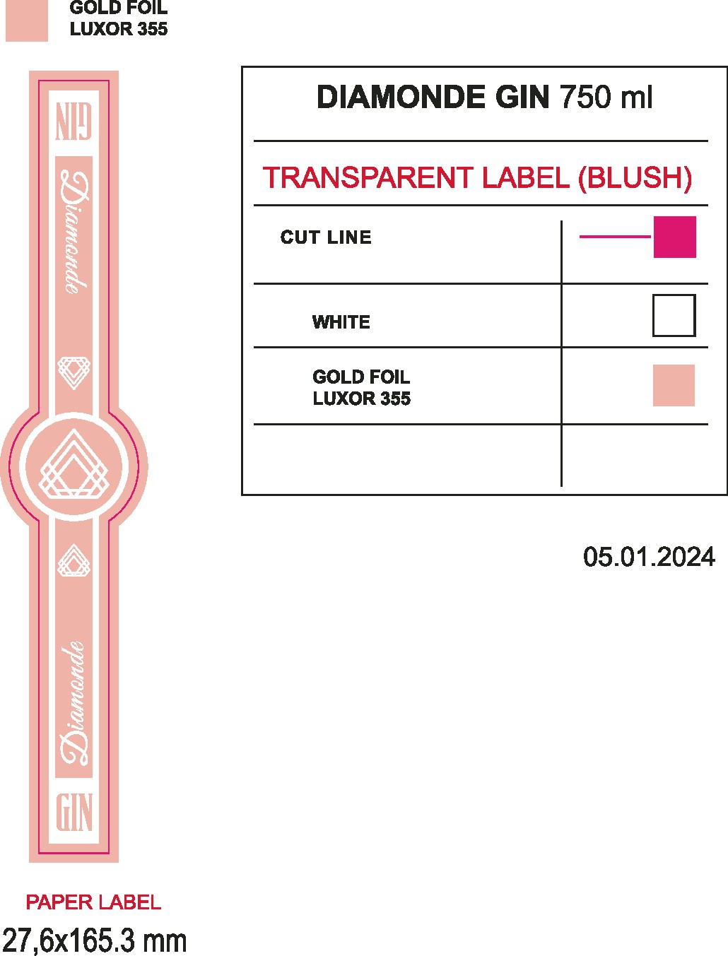 Label Design for DIAMONDE Gin