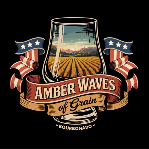 Amber Waves of Grain Bourbon T-Shirt – Vintage Americana Whiskey Graphic Tee | I Can Create Something Similar For You