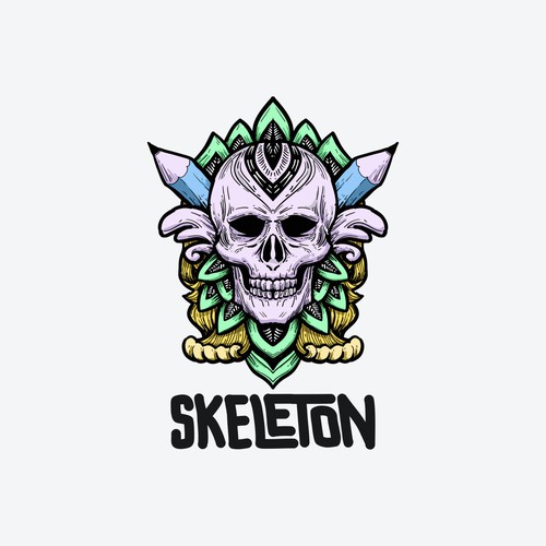 skeleton logo concept.