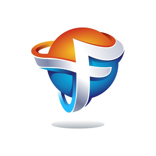 3D Letter F Logo