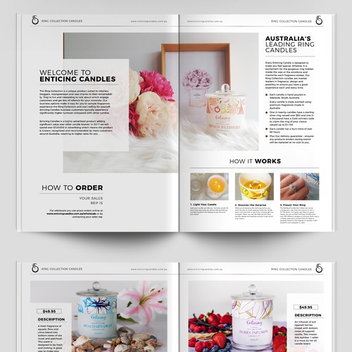 Booklet for Enticing Candles Products