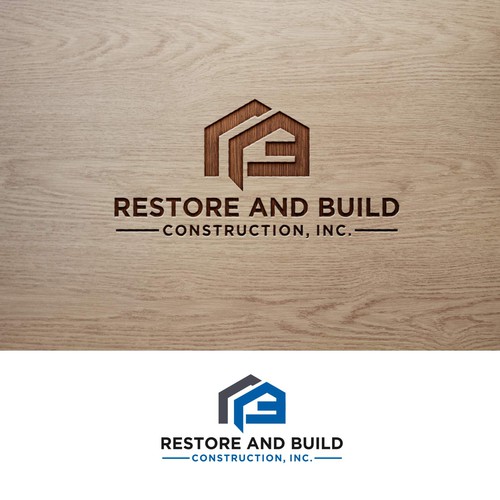 Bold logo concept for Restore and build construction