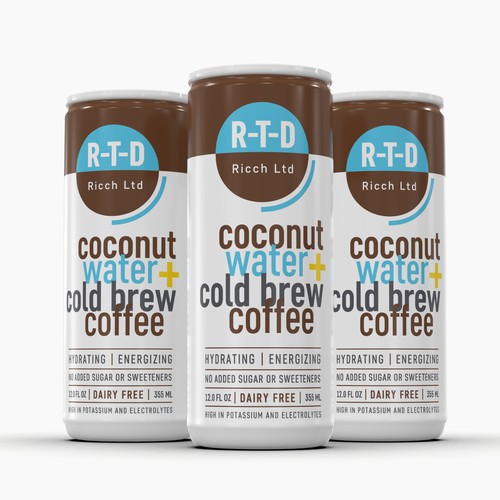Product Packaging/Logo Design for R-T-D Coffee+Coconut Water