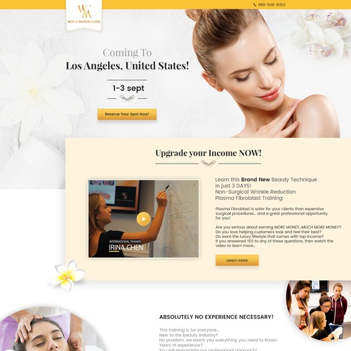 High End Spa Procedure Landing Page Design