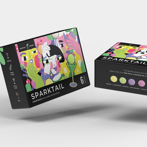 Sparktail Cocktail Bombs box design