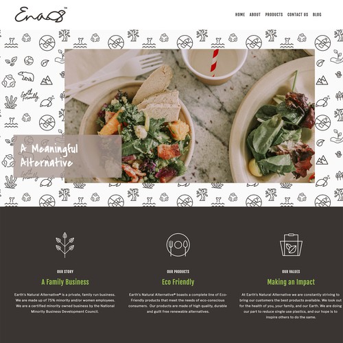 Website Design + Dev. For Disposable Tableware // Earth's Natural Alternative