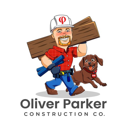 Illustration of a construction worker mascot