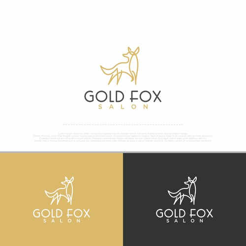 Monoline logo concept for Gold Fox Salon