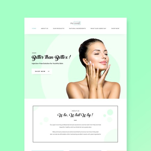 Skincare Website Redesign