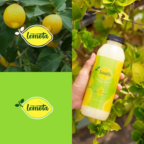 Logo and brand identity for Lemota, a health drinks