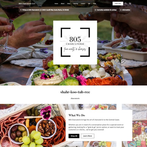 Square Online website for catering company.