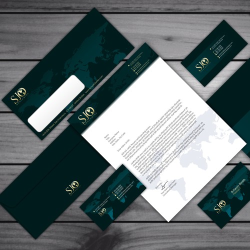 Stationery Set Proposal for 'SJO Worldwide'.