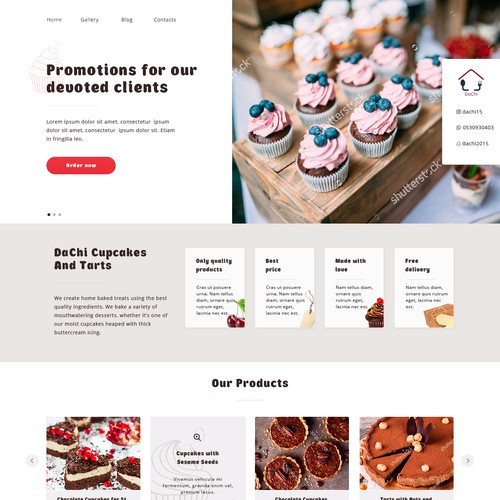 A  web-site for business promotion (cupcakes and tarts)