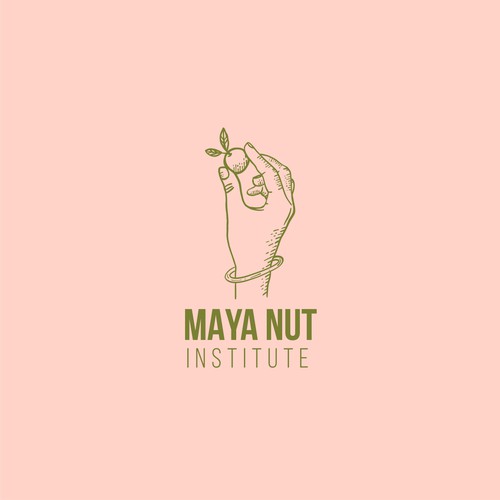 Hand drawn logo for Maya Nut Institute