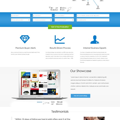 Create a Eye-Catching Homepage Design for Internet M&A Firm