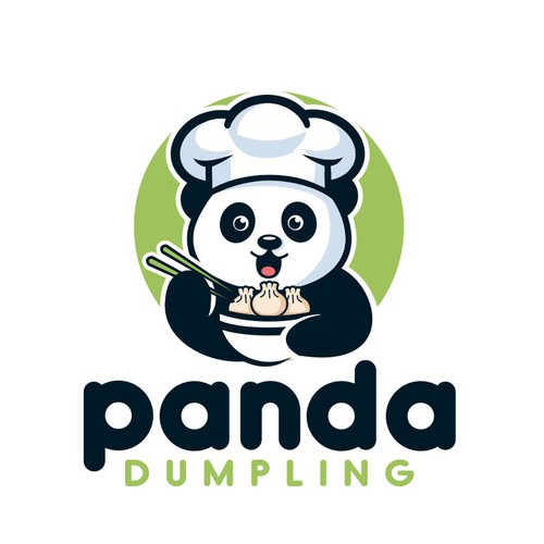 panda chef mascot character logo design