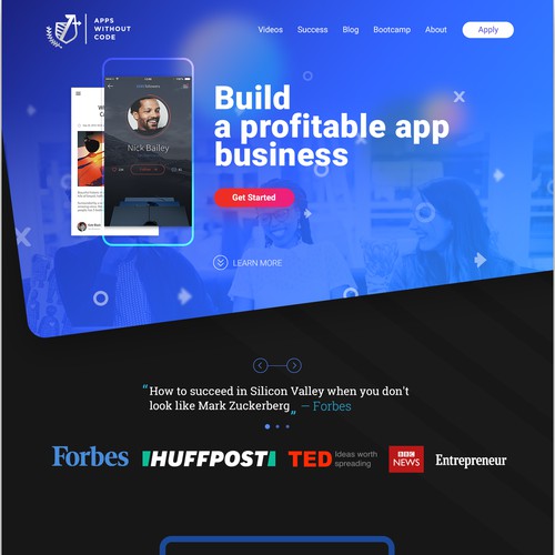 Apps Without Code (startup school) homepage