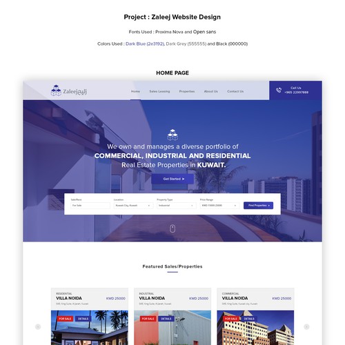 Website design for Zaleej