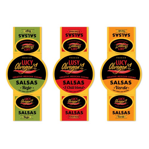 Salsa label Lucy Obregon's Creative Mexican Cuisine