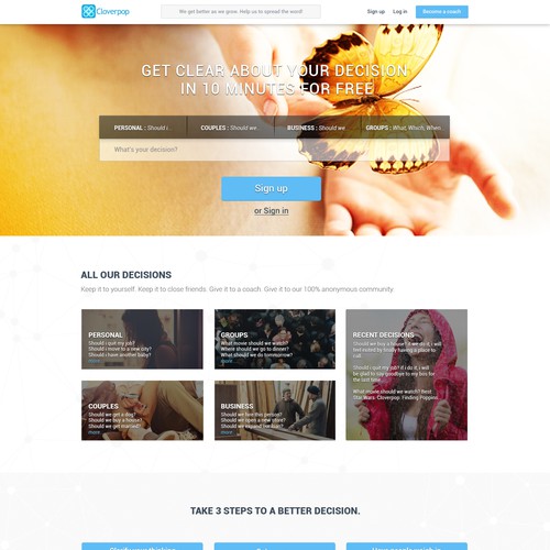 Hey great designers, meet Cloverpop.com! Hot SF startup needs modern, beautiful, emotional design.