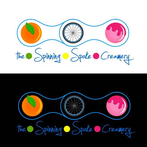 Create a logo for brand new, fresh fruit, mobile ice cream cart powered entirely by bike!