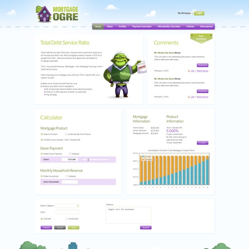 Mortgage Ogre Site - Stunning Illustrations