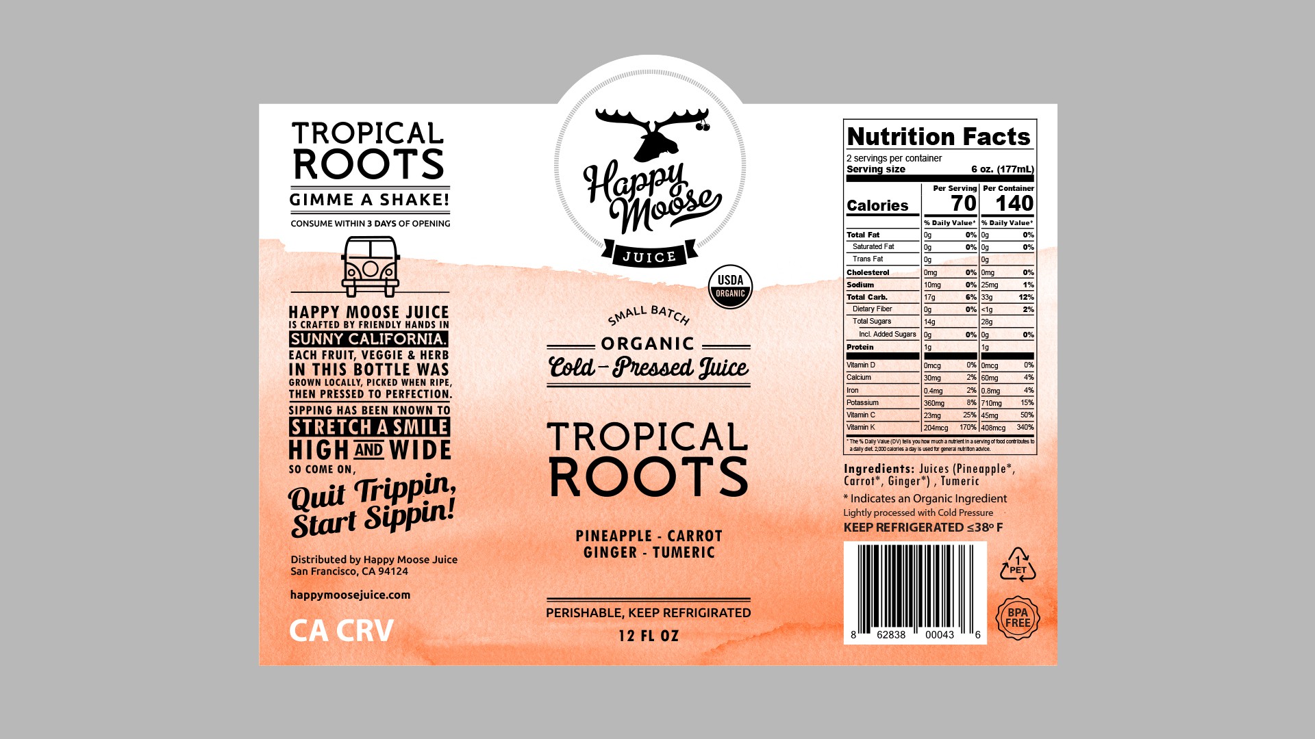 California Juice Company (Happy Moose Juice) Needs a Strong, New Label!