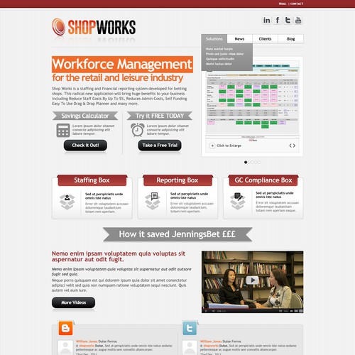 Website design for rapidly growing online staffing tool