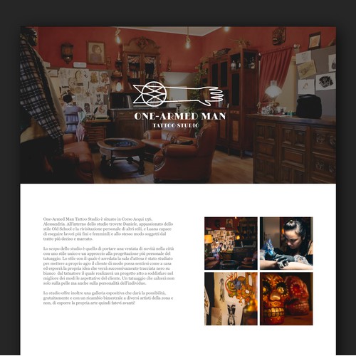 One-Armed man Tattoo Studio - website design