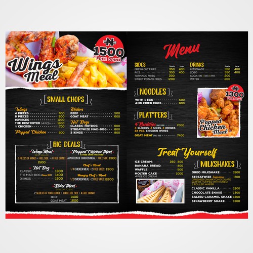 Foldable Menu for a Foodtruck