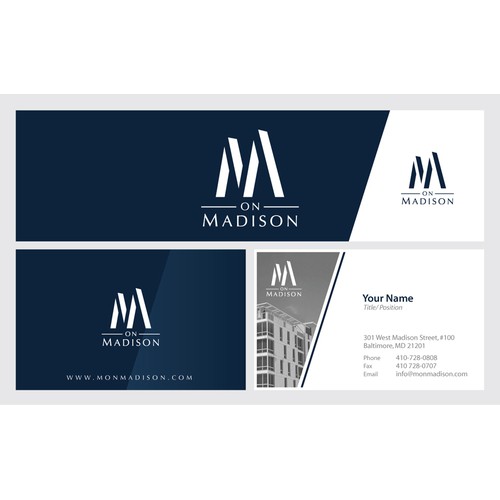Logo and business card for M on Madison