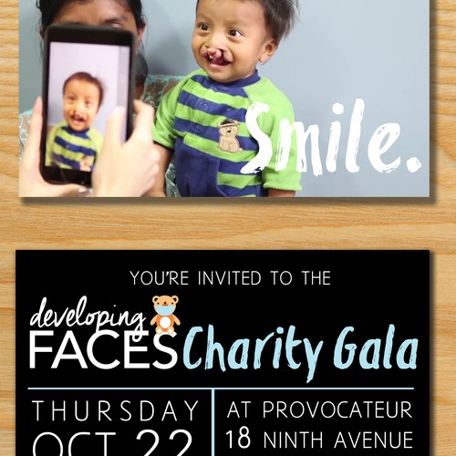 Developing Faces Gala Invitations