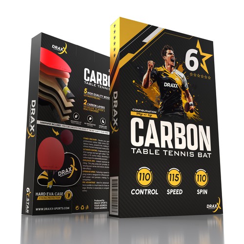 n eye-catching packaging design for a table tennis paddle