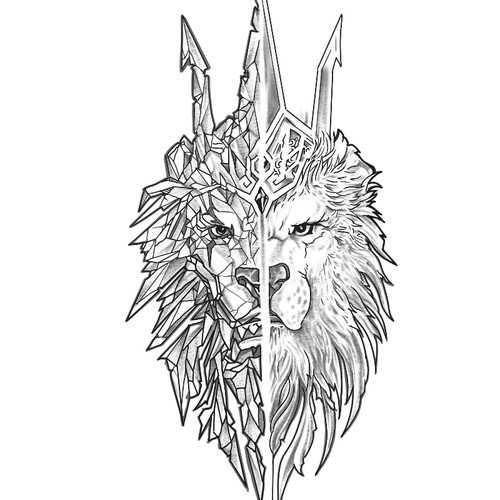 Tattoo design lion