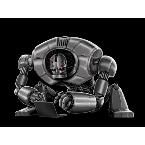 Computer modeled (CG) evil robot illustration