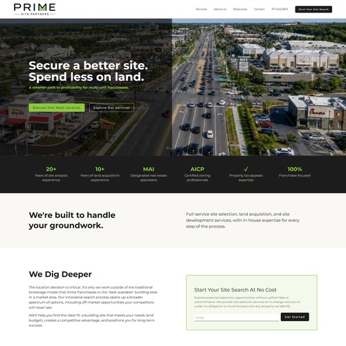 Website Redesign for a Franchisee Site Selection & Ground Lease Company