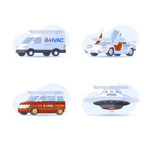 HVAC Van illustrations