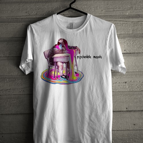 Create a trippy black light poster style MUSHROOM tee!