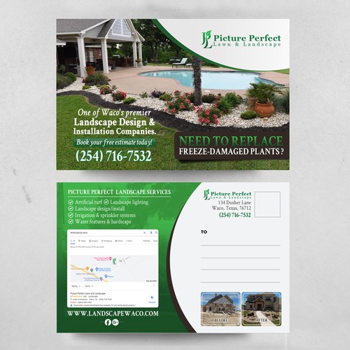 Post card for lawn & landscape service provider