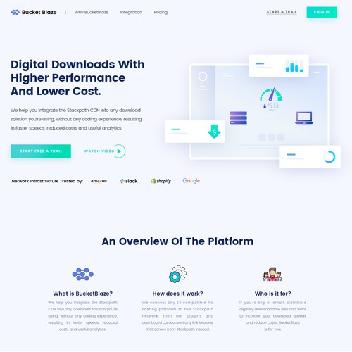 Bucket Blaze Landing Page Design