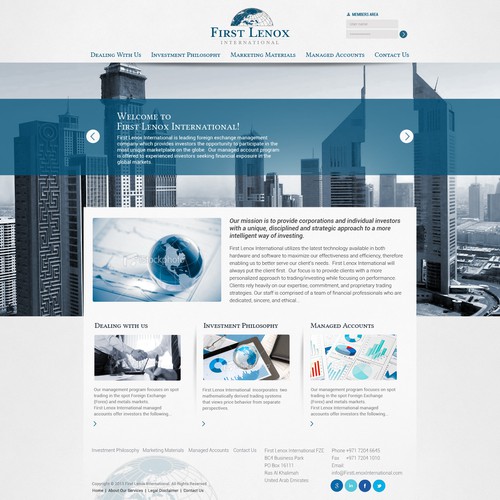 Help First Lenox International with a new website design