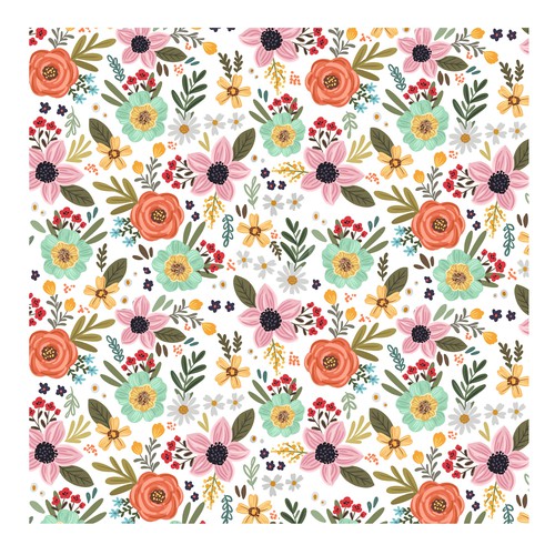 Bohemian style floral pattern