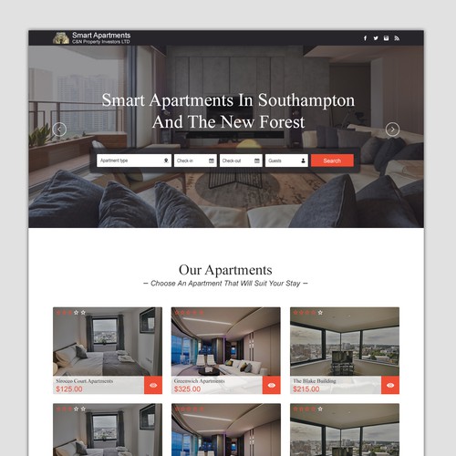 Profesional website for Serviced Accommodation, hotel alternatives 