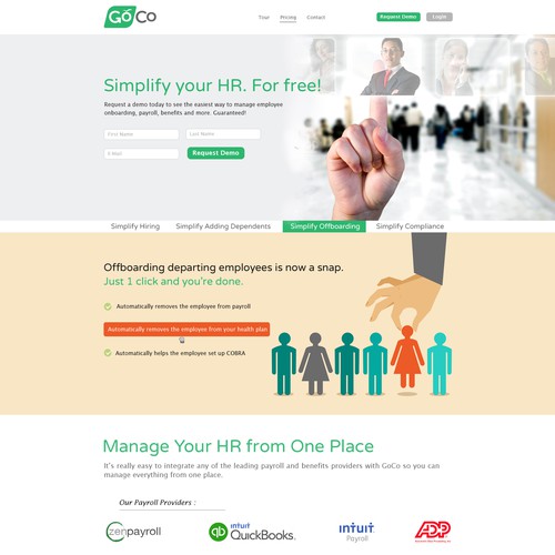 Modern & Clean Homepage for HR Software