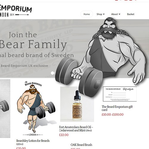 Strongman character design creation for The Beard Emporium.com