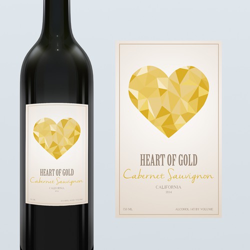 Wine Label for "Heart of Gold" Cabernet Sauvignon