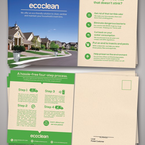 Create an impactful & capturing direct mail postcard for eco-clean