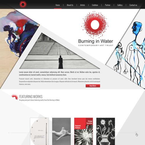 Website Design for Burning in Water - Contemporary Art Trust